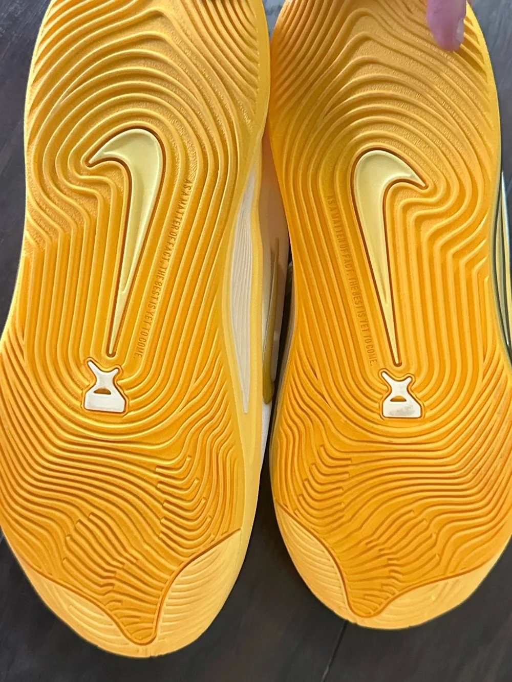 Nike Kids Yellow and Gold Swoosh Sneakers